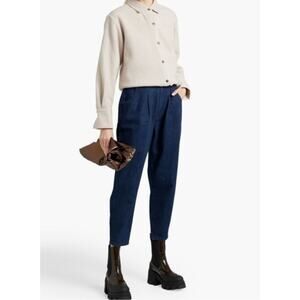 Triarchy High Waisted Safari Pants Dark Indigo Blue Denim Jeans Size 30